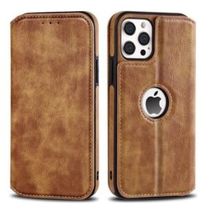 Business Style Premium RFID Blocking PU Leather Magnetic Wallet Flip Case for iPhone 13 Pro Max