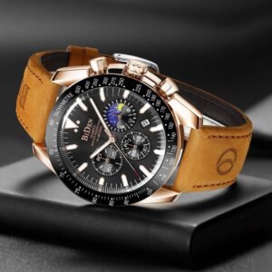 Mens Watches Chronograph Stainless Steel Waterproof Date Analog Quartz Business Fashion Wrist Watches for Men