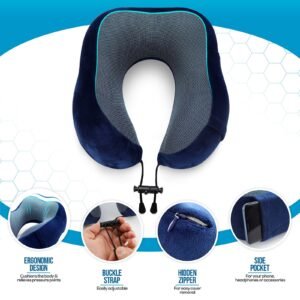 Memory Foam U-shaped Neck Soft Travel Pillow Massage
