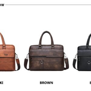 JEEP BULUO Brand Business Briefcase Split Leather High Quality Laptop Bag