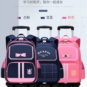 Mochila Kids Backpacks With Wheel Trolley Luggage Escolar Backbag Schoolbag