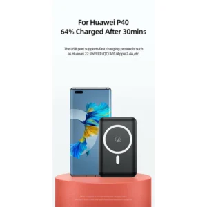 USAMS 10000mah 22.5W Fast Magnetic Wireless Portable Powerbank