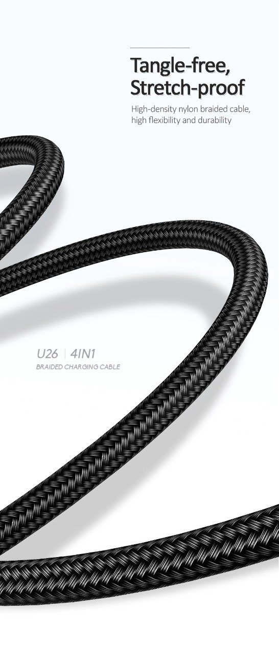 Premium Usams U73 Series 4 IN 1 Braided Fast Charging Cable - Image 6