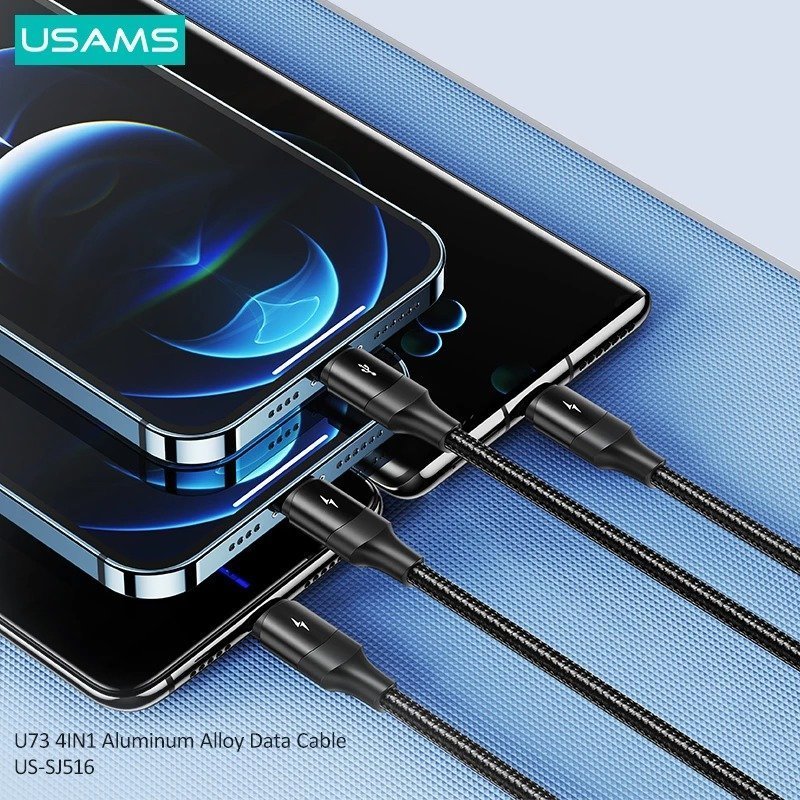 Premium Usams U73 Series 4 IN 1 Braided Fast Charging Cable - Image 5