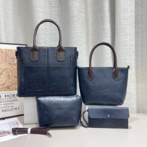 4 in 1 PU Leather Design Large Capacity Cross shoulder Women Handbags