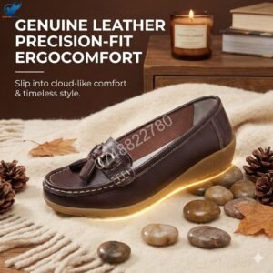 Genuine Cowhide Leather Precision-Fit ErgoComfort Ladies Slip-on Mocassins